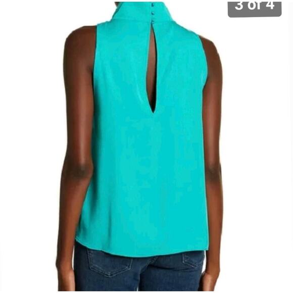 Free People Palm Breeze Mock Neck Keyhole Back Sleeveless Top Small - Picture 3 of 9